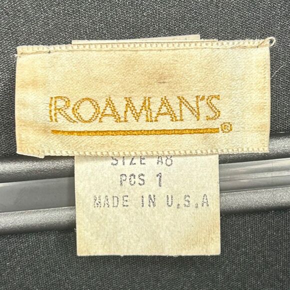 🖤 VINTAGE 80s DOES 20s BLACK FLAPPER BEADED DRESS L/XL ROAMAN'S - Picture 10 of 11